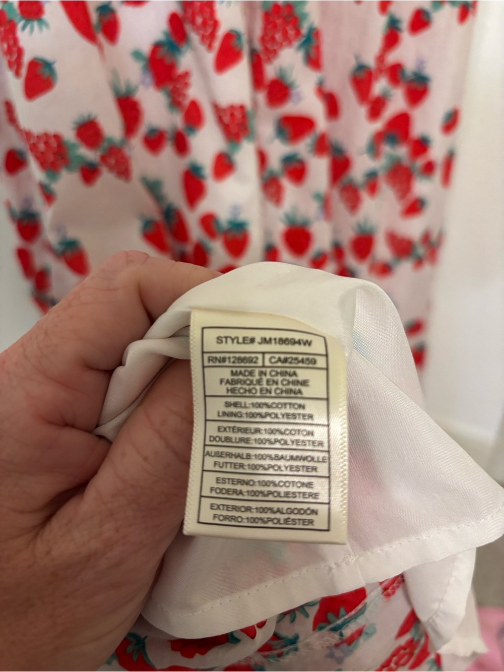 Betsy Johnson Strawberry Print Maxi Dress XS Cottagecore Ruffle Smocked - Picture 4 of 4